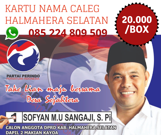 Cetak kartu nama caleg 2019