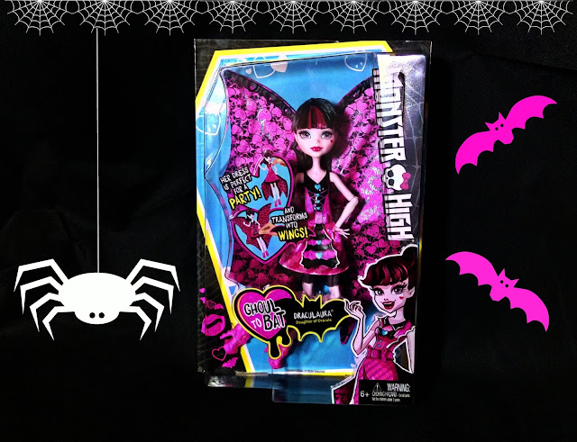 Monster High Draculaura doll with Halloween themed background