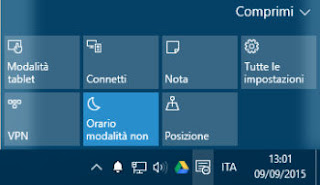 usare o disattivare notifiche windows 10