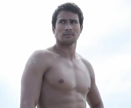 singapore giantess Sam Milby Shirtless for Folded and Hung Denim Collection