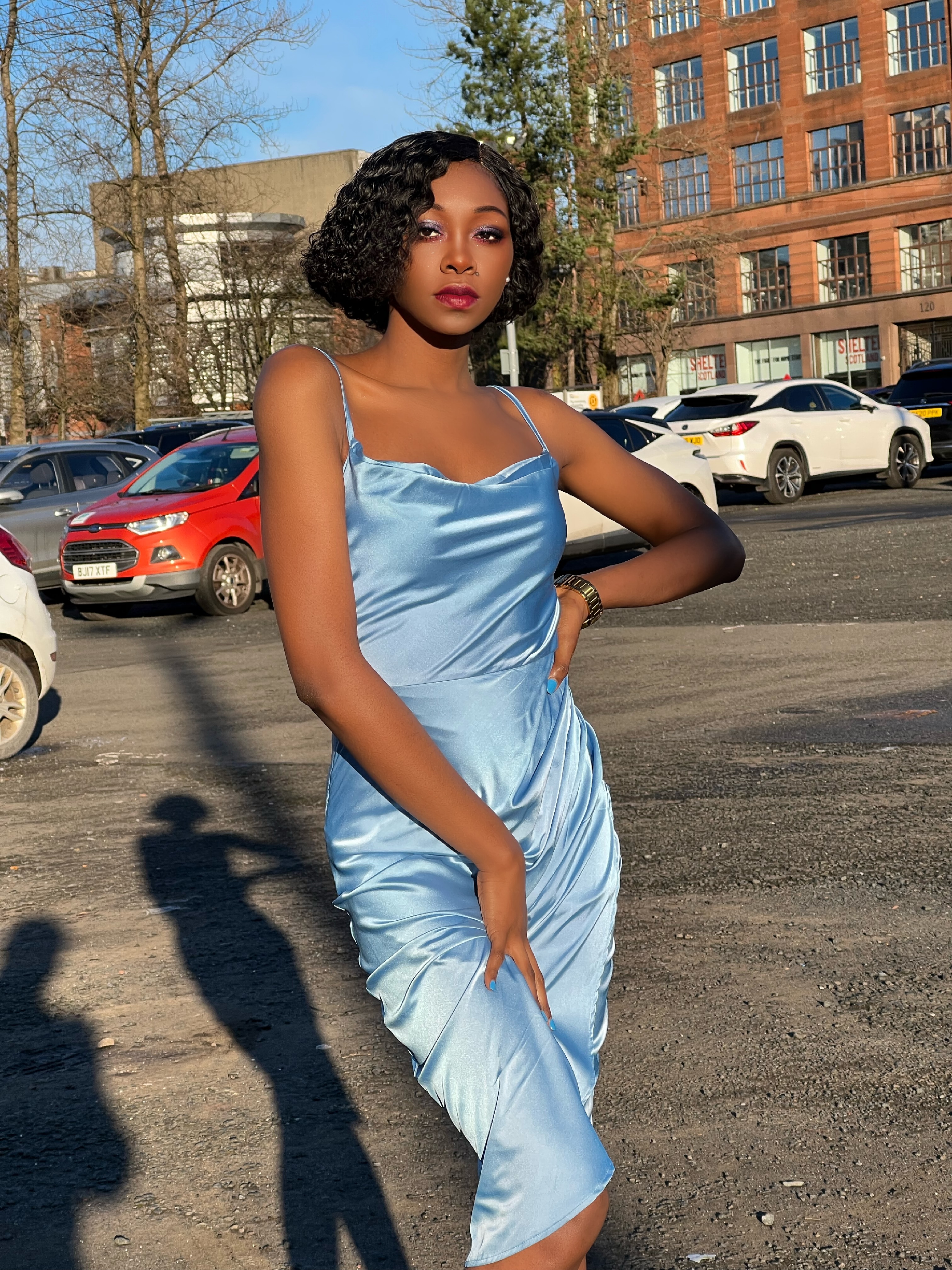 How to Style a Blue Satin Dress: Full Valentine's Day Style Guide