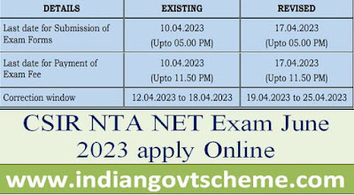 CSIR NTA NET Exam June 2023 apply Online