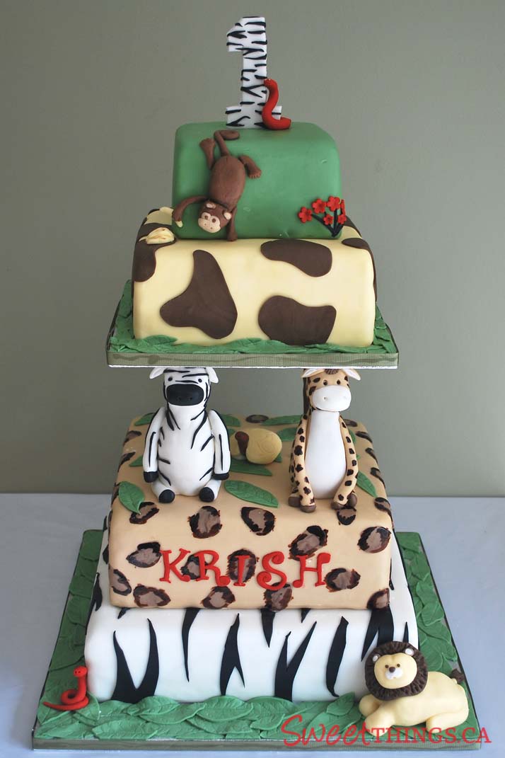 Buy Safari Animals Edible Cake Wrap or Wild One Cake Topper Online in India  - Etsy