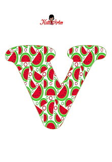 Abecedario con Sandías. Alphabet with Watermelons.