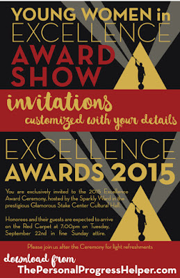 Young Women in Excellence Award Show Invitations customized with your details