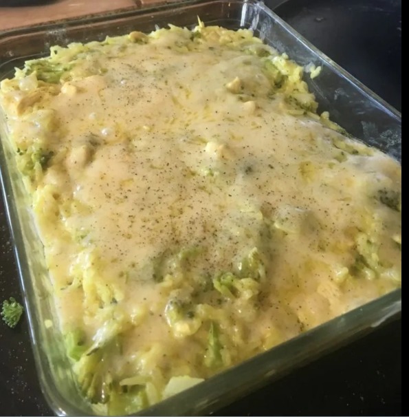 Broccoli Rice Cheese and Chicken Casserole