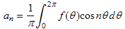 equation for the cosine coefficients