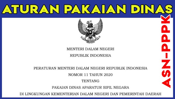 Pakaian Dinas ASN PPPK Sesuai Permendagri RI Nomor 11 Tahun 2020