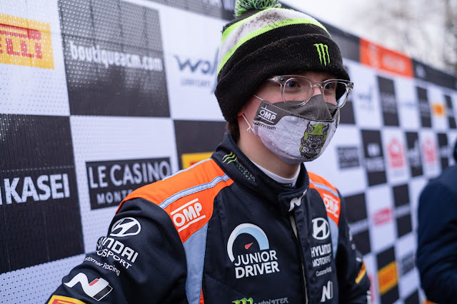 Oliver Solberg in racing driver suit