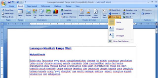 Bekerja Dengan Drop Cap di Microsoft Word 2007
