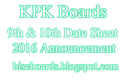 BISE Malakand Board 9th Class Date Sheet 2016