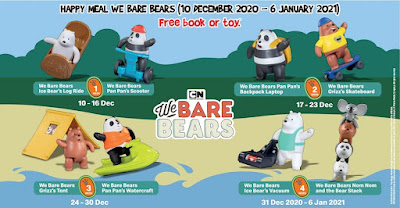 McDonalds We Bare Bears Happy Meal Toys 2021 Singapore Set of 8