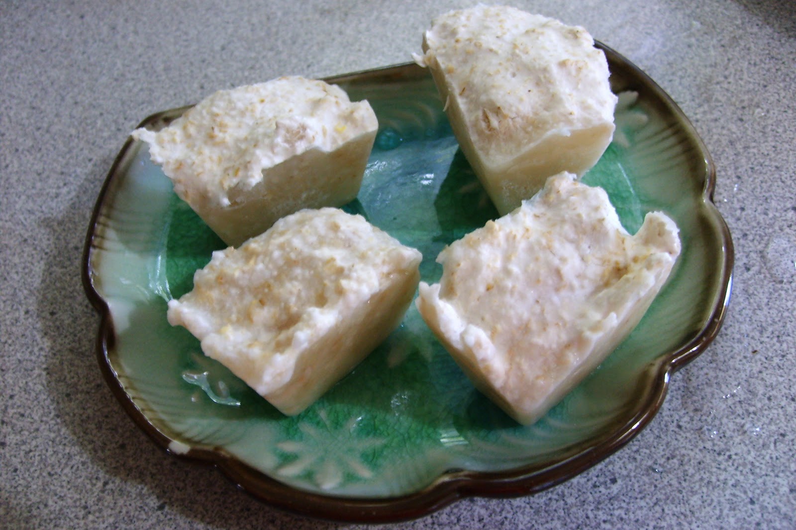 Some frozen oatmeal icecubes I made in highschool. wtf to myself.