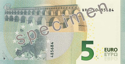 Nova nota de 5€, série Europa, verso