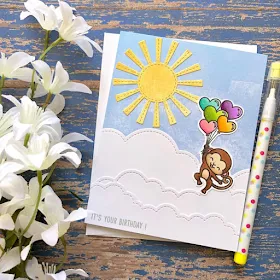 Sunny Studio Stamps: Love Monkey Customer Card by Jennifer