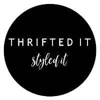 thrift finds, vintage style, nc blogger, thrifted, how to style a shelf