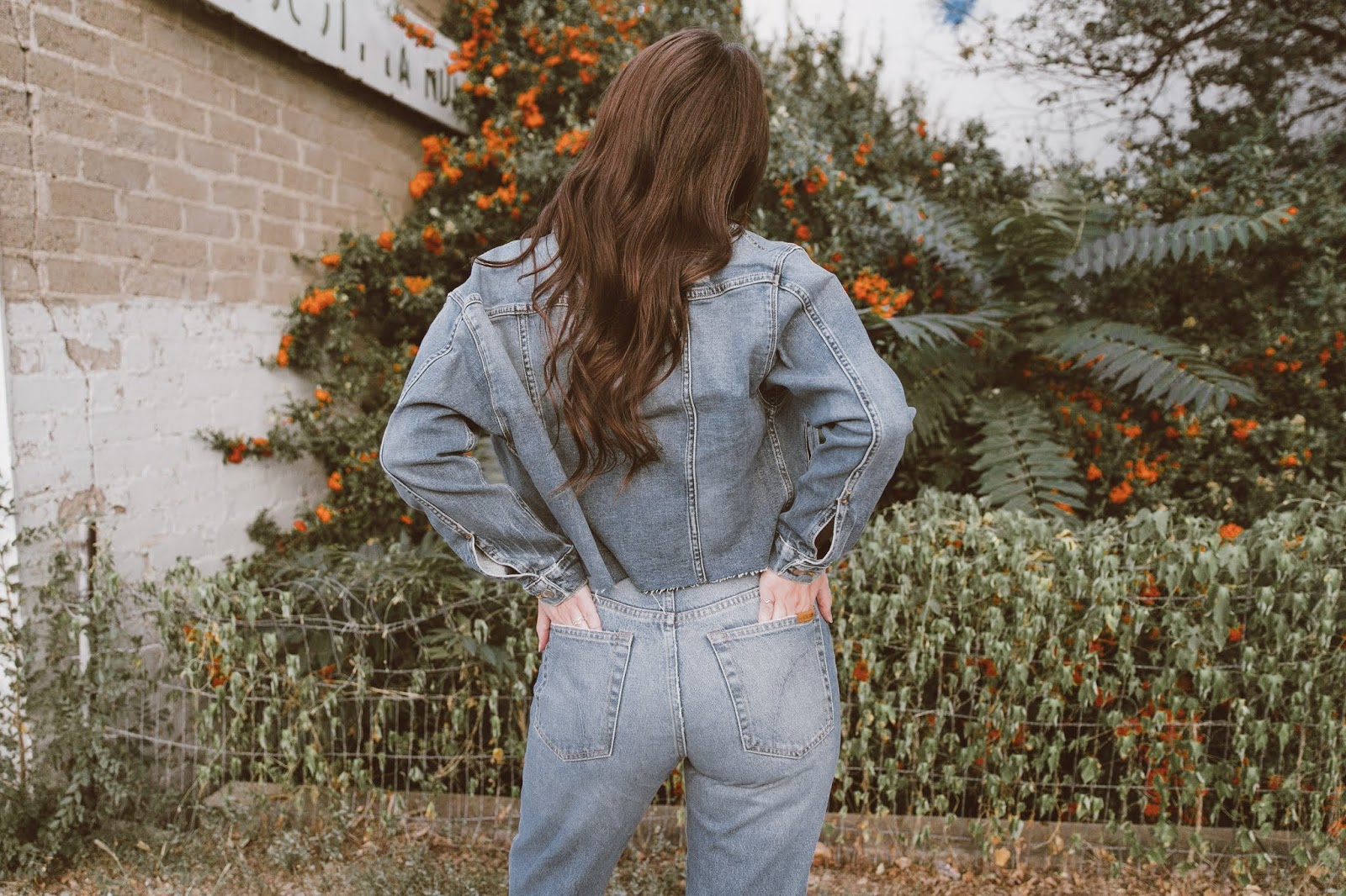 Arizona Girl fashion blog, Joe's Jeans, Stylinity, platform sandals, denim jacket, fall style 2018, Canadian tuxedo, Shelly Stuckman