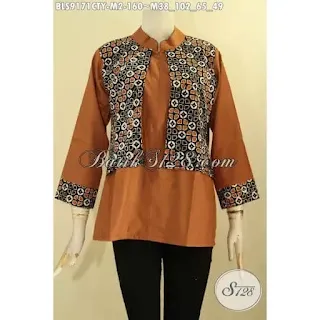 model gamis batik kombinasi kain polos terbaru