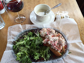 Lobster roll and New England clam chowder in Providence Town, Cape Cod, MA