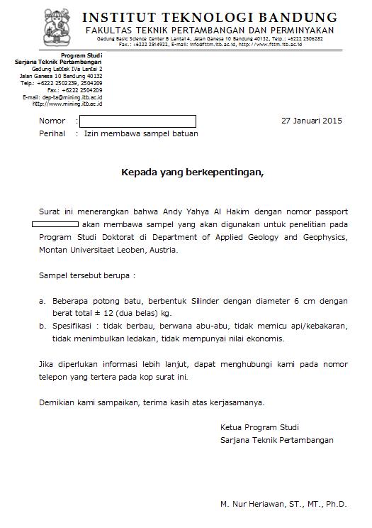 Contoh Surat Penawaran Batubara