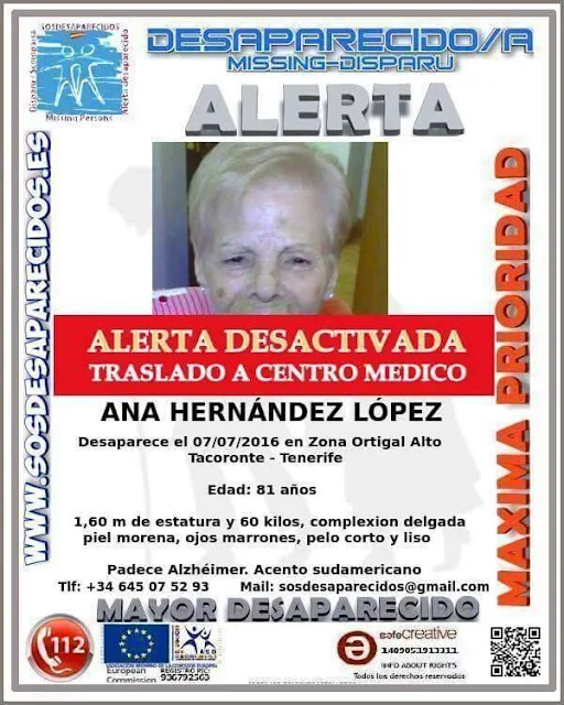 Encontrada mujer desaparecida en Tacoronte tenerife