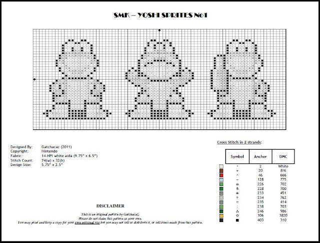 cross-stitch, pattern, yoshi, super mario, схеми за бродиране