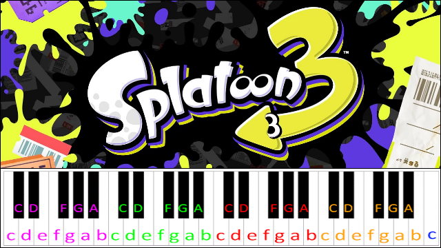 Splattack! - Splatoon 3 (Reveal Trailer) Piano / Keyboard Easy Letter Notes for Beginners