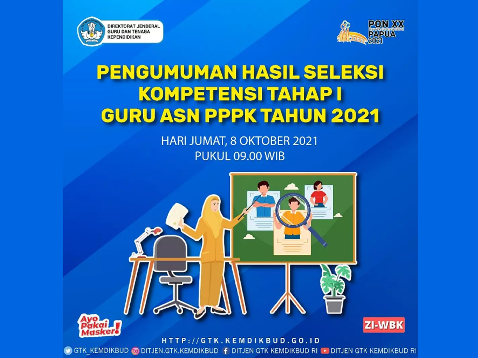 Pengumuman Hasil Seleksi Kompetensi Tahap I Guru ASN PPPK 2021