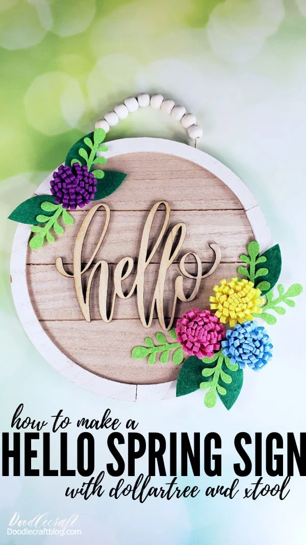 I love how this cute hello Spring hanging sign turned out.   It's perfect year round, it's great for handmade gifts, it's perfect for every holiday...it would be a great item to make and sell at a boutique too!   It was so inexpensive and it has my own personal writing on it, so I love it even more!