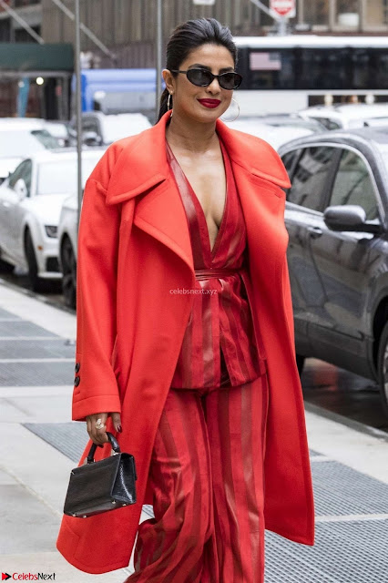 Priyanka Chopra in Orange Sizzling Deep Neck Dress Spicy Pics ~  Exclusive 001.jpg