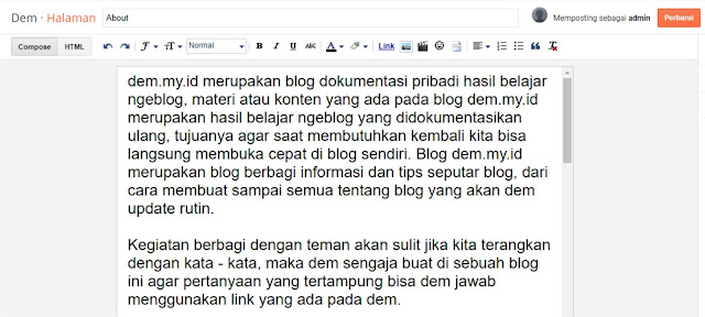 Cara Membuat Halaman Statis di Blogspot