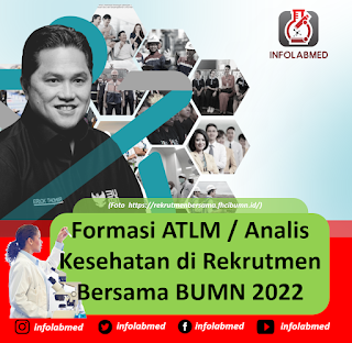 Formasi ATLM / Analis Kesehatan di Rekrutmen Bersama BUMN 2022