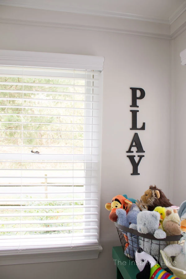 Cute and easy wall art idea for playroom decor.