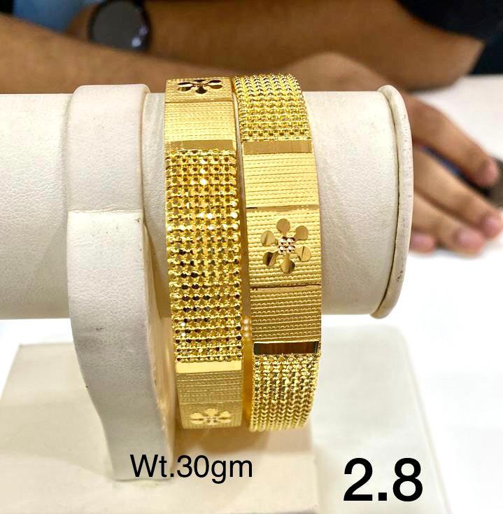 Latest Machine Gold Bangles Designs Simple And Beautiful For Dailywear Light Weight