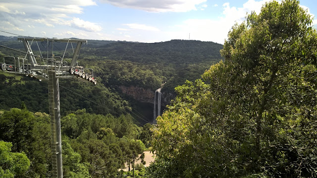 Bela vista da Cascata do Caracol, Bondinhos Aéreos, Serra Gaúcha