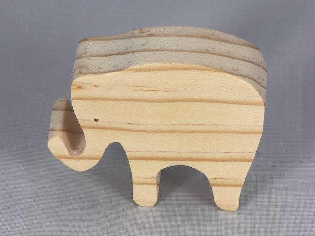 Small Wood Toy Elephant Cutout, Unfinished, Noah's Ark Animal Cracker, Handmade