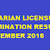 Librarian Licensure Examination Results September 2016