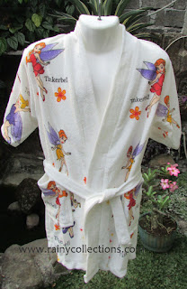 handuk kimono anak karakter tinker bell ungu