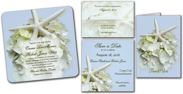  Seaside Garden Square Summer Wedding Invitation