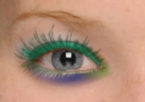 turquoise eye makeup. Use turquoise eye liner.