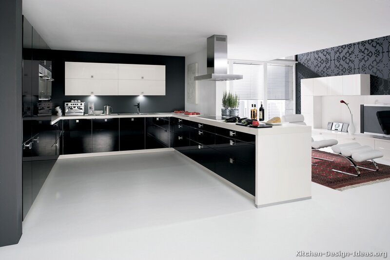 Black and White Kitchen Cabinets