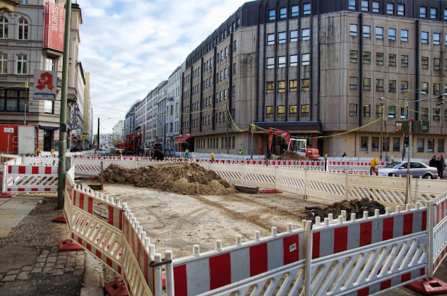 Baustelle Invalidenstraße / Chausseestraße, Strassenbauarbeiten, 10115 Berlin, 06.02.2014