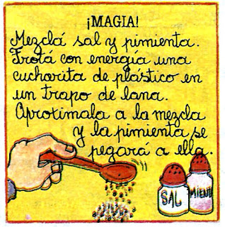 Cuchismichis Cuchis michis revista Billiken Magia experimento sal pimienta electricidad Oscar Fernandez