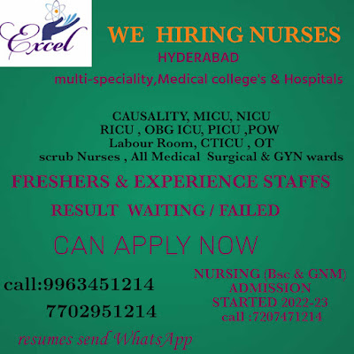 Hiring Nurses to Hyderabad for Multi- Speciality, Medical Colleges and Hospitals