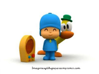 Pato extrañado con la música Pocoyo y amigos para imprimir