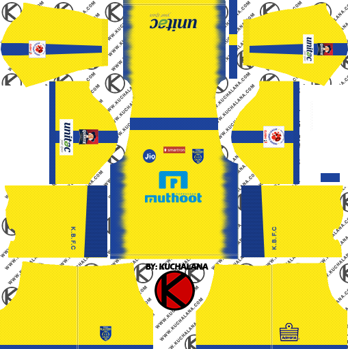 Kerala Blasters Fc 2018 Kit - Dream League Soccer Kits - Kuchalana