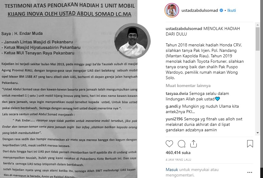  Ustadz Abdul Somad Beber 2 Sosok yang Pernah Berniat 