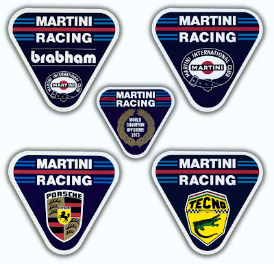 Various Martini Racing Stickers 1970's Just before Christmas a large box
