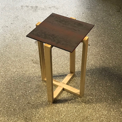 steel wood end table