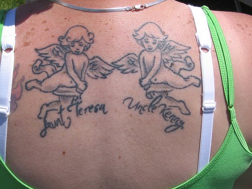 Cherub are child or baby angels from the Bible and Torah. cherub tattoo